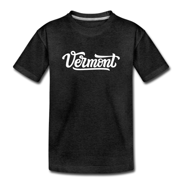 Vermont Toddler T-Shirt - Hand Lettered Vermont Toddler Tee - charcoal gray