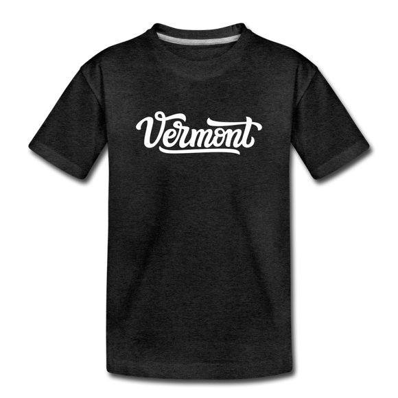 Vermont Toddler T-Shirt - Hand Lettered Vermont Toddler Tee - charcoal gray