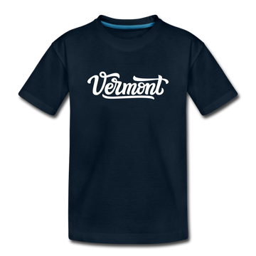 Vermont Toddler T-Shirt - Hand Lettered Vermont Toddler Tee - deep navy