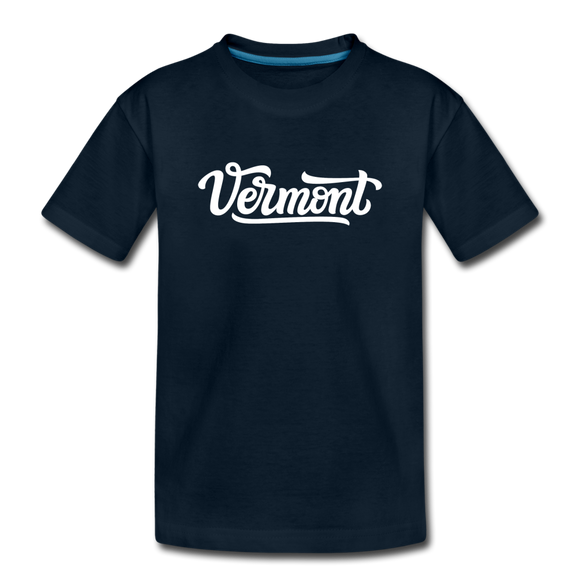 Vermont Toddler T-Shirt - Hand Lettered Vermont Toddler Tee - deep navy