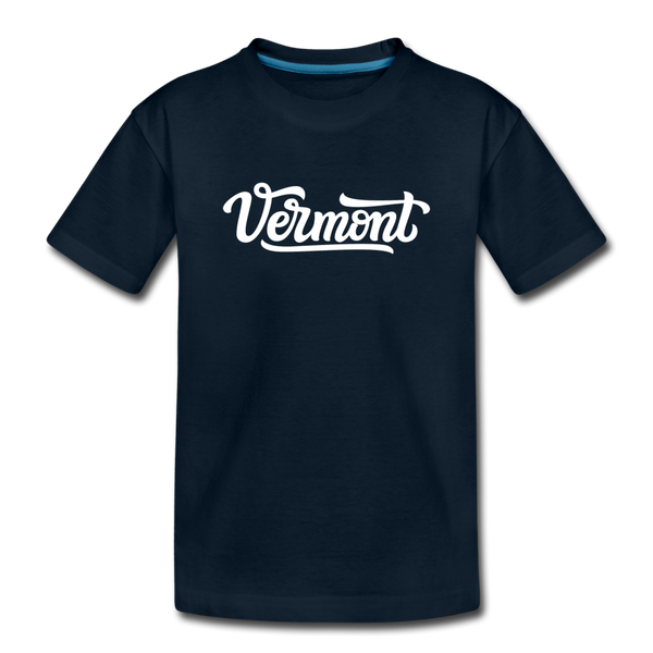 Vermont Toddler T-Shirt - Hand Lettered Vermont Toddler Tee - deep navy