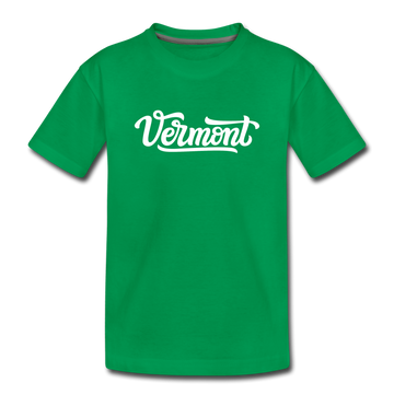 Vermont Toddler T-Shirt - Hand Lettered Vermont Toddler Tee - kelly green