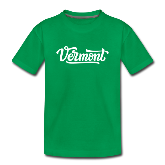 Vermont Toddler T-Shirt - Hand Lettered Vermont Toddler Tee - kelly green