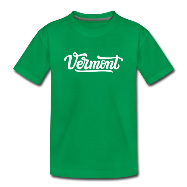 Vermont Toddler T-Shirt - Hand Lettered Vermont Toddler Tee - kelly green