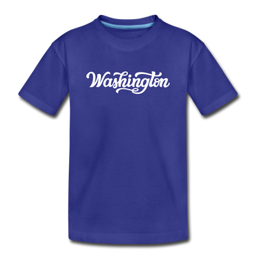 Washington Toddler T-Shirt - Hand Lettered Washington Toddler Tee - royal blue