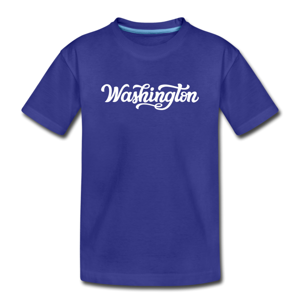Washington Toddler T-Shirt - Hand Lettered Washington Toddler Tee - royal blue