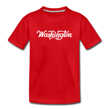 Washington Toddler T-Shirt - Hand Lettered Washington Toddler Tee - red
