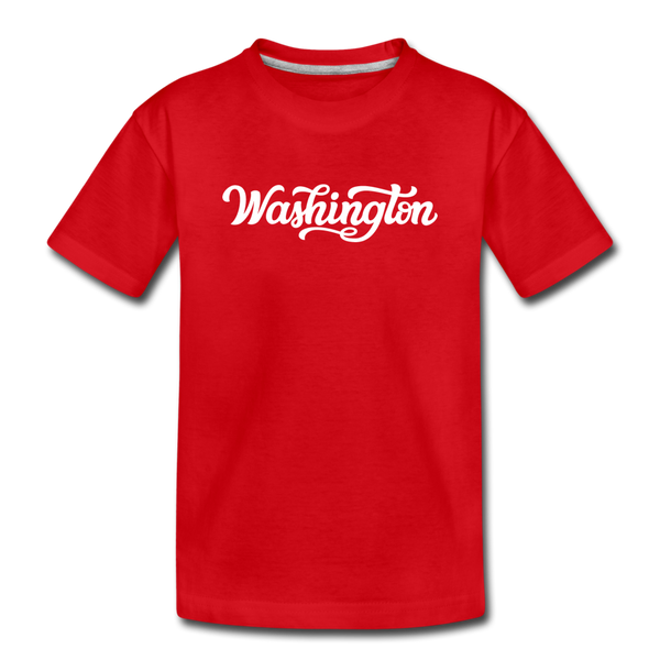 Washington Toddler T-Shirt - Hand Lettered Washington Toddler Tee - red