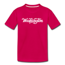 Washington Toddler T-Shirt - Hand Lettered Washington Toddler Tee - dark pink