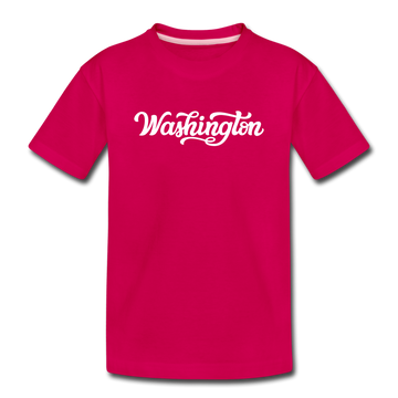 Washington Toddler T-Shirt - Hand Lettered Washington Toddler Tee - dark pink