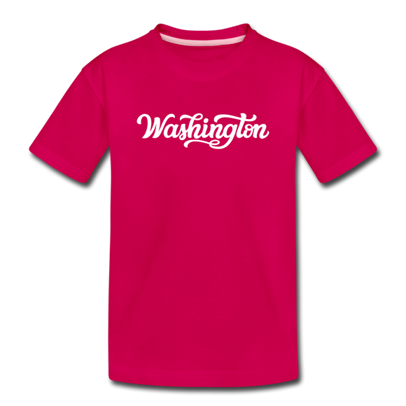 Washington Toddler T-Shirt - Hand Lettered Washington Toddler Tee - dark pink