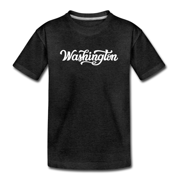 Washington Toddler T-Shirt - Hand Lettered Washington Toddler Tee - charcoal gray
