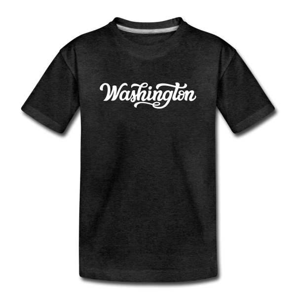 Washington Toddler T-Shirt - Hand Lettered Washington Toddler Tee - charcoal gray