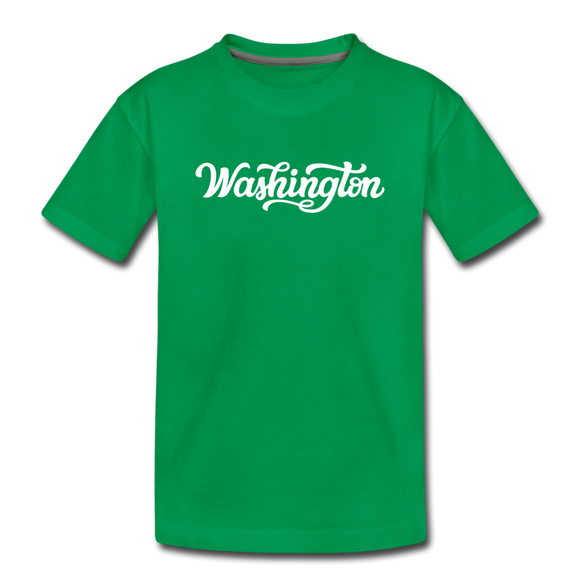 Washington Toddler T-Shirt - Hand Lettered Washington Toddler Tee - kelly green