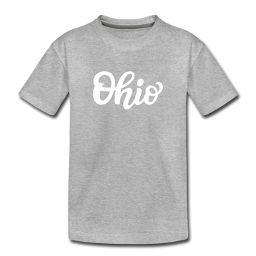 Ohio Toddler T-Shirt - Hand Lettered Ohio Toddler Tee - heather gray