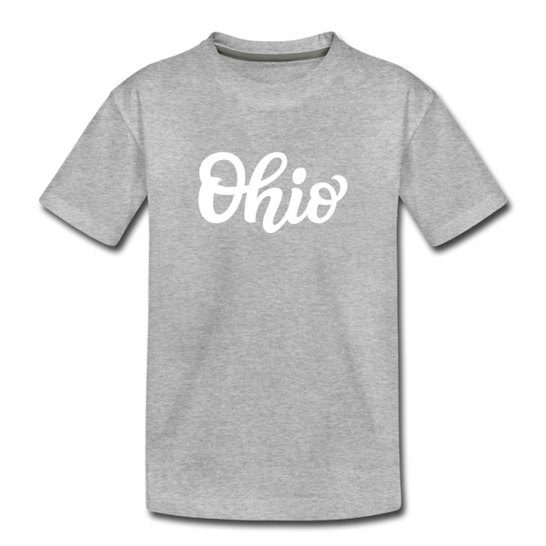 Ohio Toddler T-Shirt - Hand Lettered Ohio Toddler Tee - heather gray