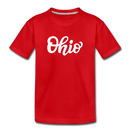 Ohio Toddler T-Shirt - Hand Lettered Ohio Toddler Tee - red