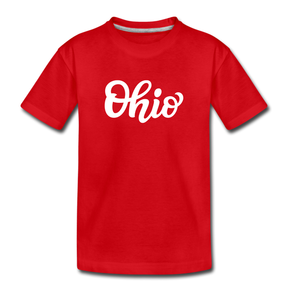 Ohio Toddler T-Shirt - Hand Lettered Ohio Toddler Tee - red