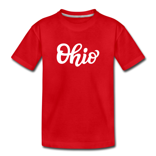 Ohio Toddler T-Shirt - Hand Lettered Ohio Toddler Tee - red
