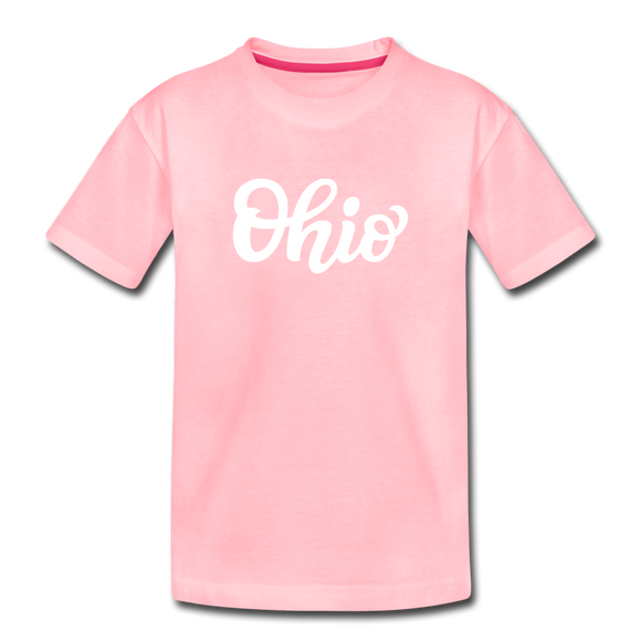 Ohio Toddler T-Shirt - Hand Lettered Ohio Toddler Tee - pink