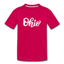 Ohio Toddler T-Shirt - Hand Lettered Ohio Toddler Tee - dark pink