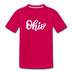 Ohio Toddler T-Shirt - Hand Lettered Ohio Toddler Tee - dark pink
