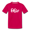 Ohio Toddler T-Shirt - Hand Lettered Ohio Toddler Tee - dark pink