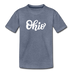 Ohio Toddler T-Shirt - Hand Lettered Ohio Toddler Tee - heather blue