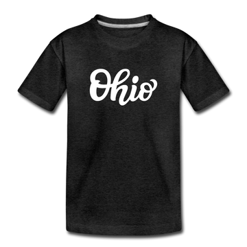 Ohio Toddler T-Shirt - Hand Lettered Ohio Toddler Tee - charcoal gray