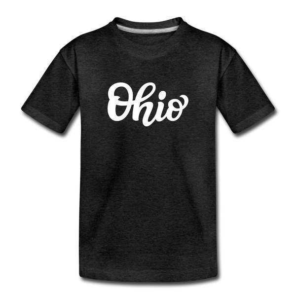 Ohio Toddler T-Shirt - Hand Lettered Ohio Toddler Tee - charcoal gray