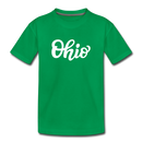 Ohio Toddler T-Shirt - Hand Lettered Ohio Toddler Tee - kelly green