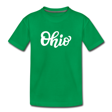 Ohio Toddler T-Shirt - Hand Lettered Ohio Toddler Tee - kelly green