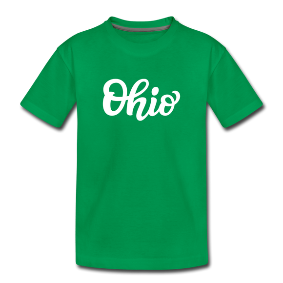 Ohio Toddler T-Shirt - Hand Lettered Ohio Toddler Tee - kelly green