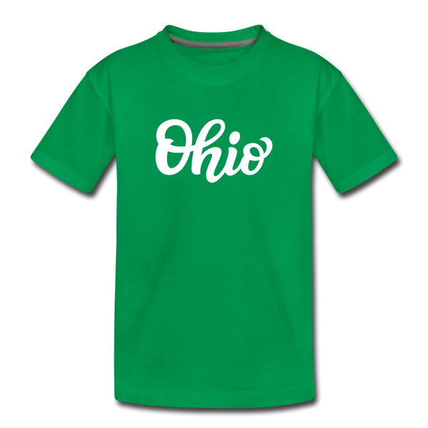 Ohio Toddler T-Shirt - Hand Lettered Ohio Toddler Tee - kelly green