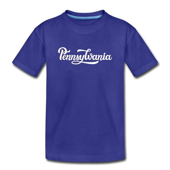 Pennsylvania Toddler T-Shirt - Hand Lettered Pennsylvania Toddler Tee - royal blue