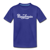 Pennsylvania Toddler T-Shirt - Hand Lettered Pennsylvania Toddler Tee - royal blue