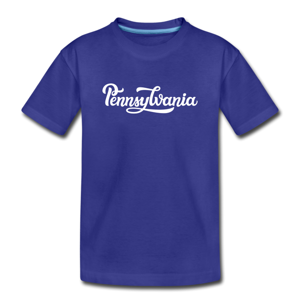 Pennsylvania Toddler T-Shirt - Hand Lettered Pennsylvania Toddler Tee - royal blue