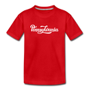 Pennsylvania Toddler T-Shirt - Hand Lettered Pennsylvania Toddler Tee - red