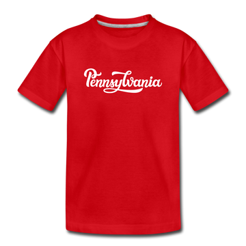 Pennsylvania Toddler T-Shirt - Hand Lettered Pennsylvania Toddler Tee - red