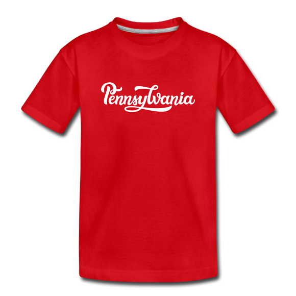 Pennsylvania Toddler T-Shirt - Hand Lettered Pennsylvania Toddler Tee - red