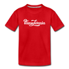 Pennsylvania Toddler T-Shirt - Hand Lettered Pennsylvania Toddler Tee - red