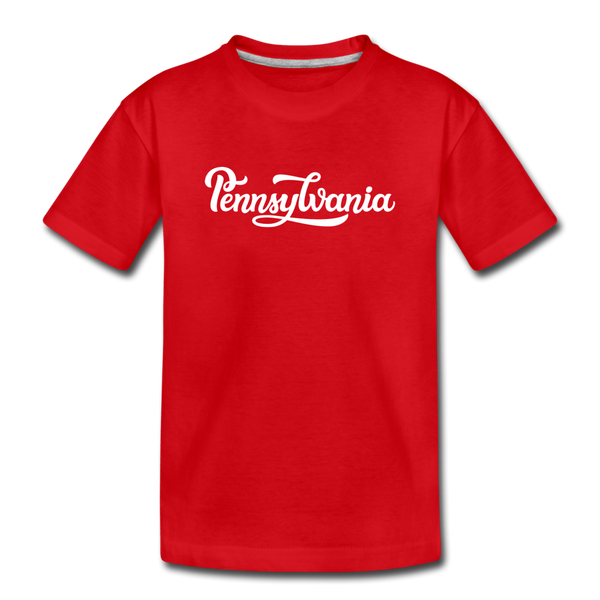 Pennsylvania Toddler T-Shirt - Hand Lettered Pennsylvania Toddler Tee - red