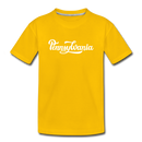 Pennsylvania Toddler T-Shirt - Hand Lettered Pennsylvania Toddler Tee - sun yellow