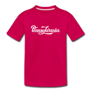 Pennsylvania Toddler T-Shirt - Hand Lettered Pennsylvania Toddler Tee - dark pink
