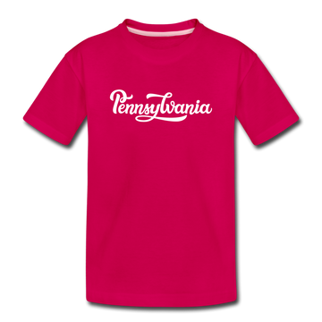 Pennsylvania Toddler T-Shirt - Hand Lettered Pennsylvania Toddler Tee - dark pink