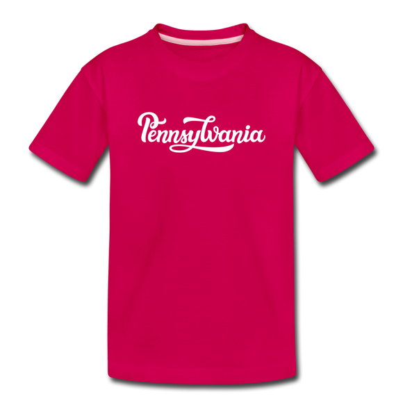 Pennsylvania Toddler T-Shirt - Hand Lettered Pennsylvania Toddler Tee - dark pink