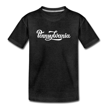 Pennsylvania Toddler T-Shirt - Hand Lettered Pennsylvania Toddler Tee - charcoal gray