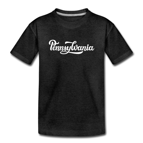 Pennsylvania Toddler T-Shirt - Hand Lettered Pennsylvania Toddler Tee - charcoal gray