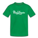 Pennsylvania Toddler T-Shirt - Hand Lettered Pennsylvania Toddler Tee - kelly green