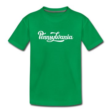 Pennsylvania Toddler T-Shirt - Hand Lettered Pennsylvania Toddler Tee - kelly green